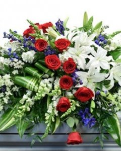 Casket Spray Red White & blue